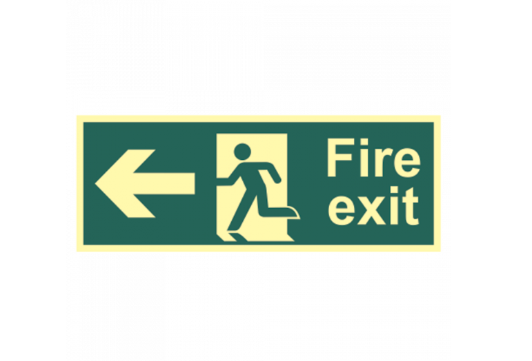 ASEC Photoluminescent Fire Exit Arrow Direction Sign 400mm x 150mm