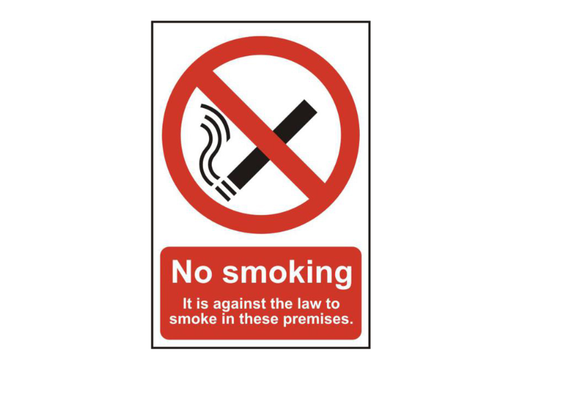 ASEC `No Smoking` 200mm x 300mm PVC Self Adhesive Sign