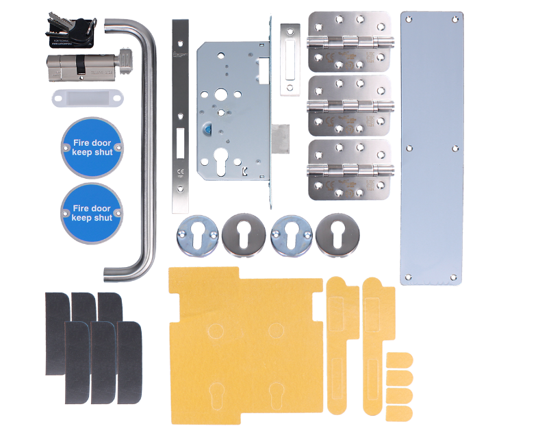 Fire Rated Door Pack Commercial DIN Deadlock Push/Pull Cylinder & Turn CFP4