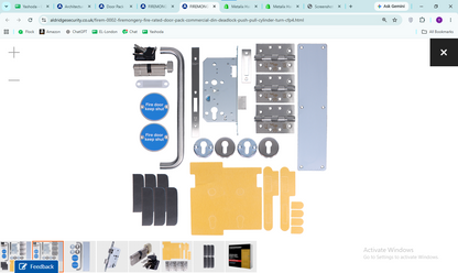 Fire Rated Door Pack Commercial DIN Deadlock Push/Pull Cylinder & Turn CFP4