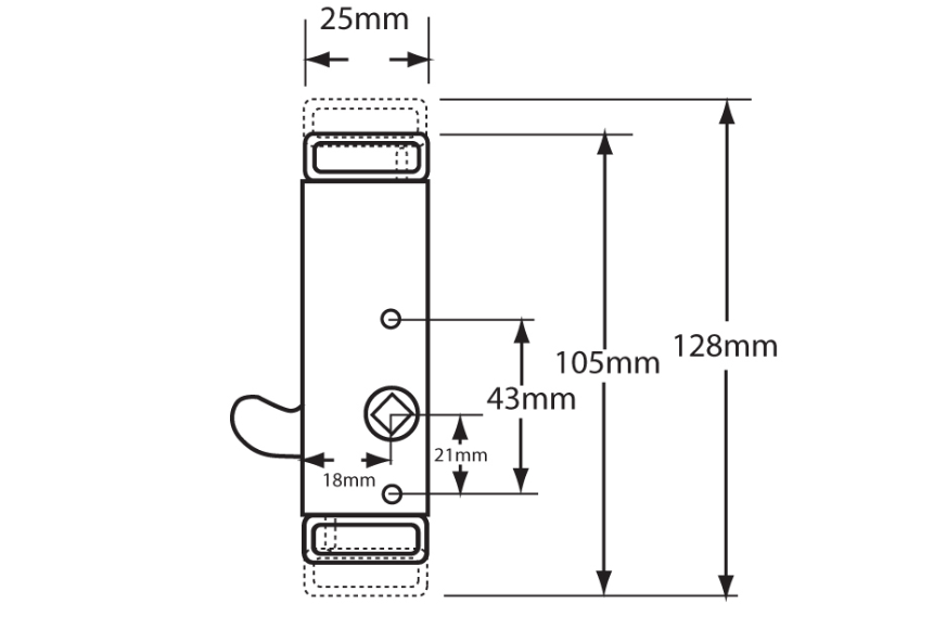 Sentrilock Slimline Window Gearbox - Hook (18mm)