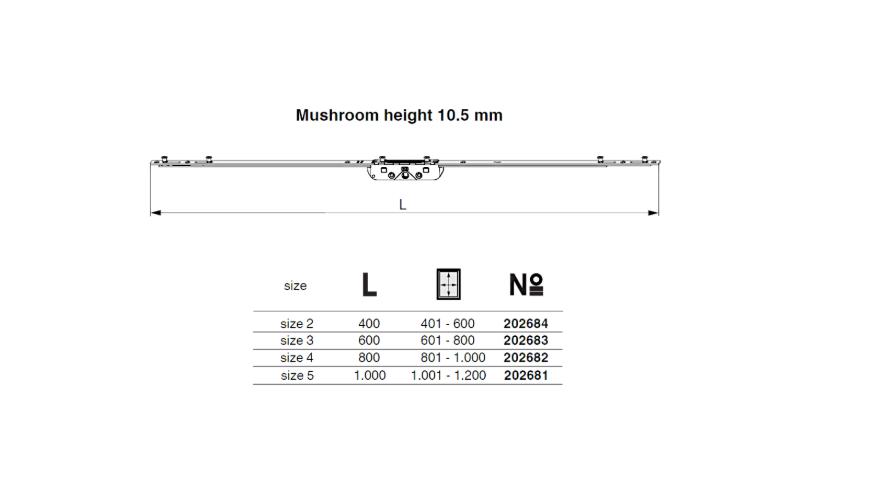 RAIL SRS Espag 22mm Backset With 10.5mm Mushroom Height