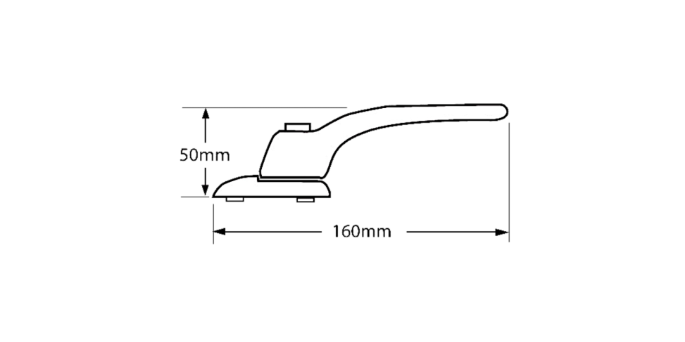Adaptable Inline Window Espag Handle (10mm - 55mm)