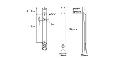 Inline Espag Handle With 50mm Spindle