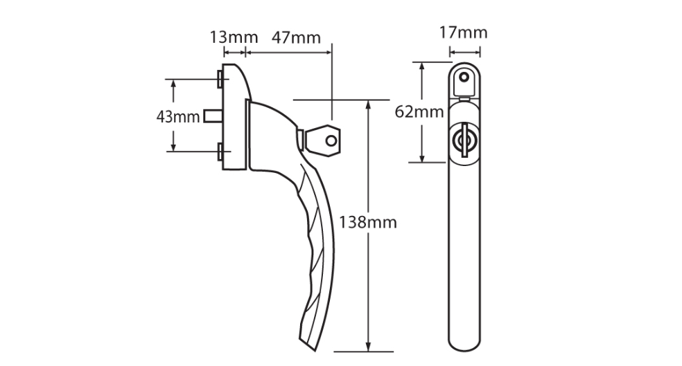 UPVC Espag Handle Inline