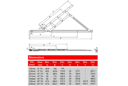 Standard WFSES Top Hung Friction Stay Hinge 13mm