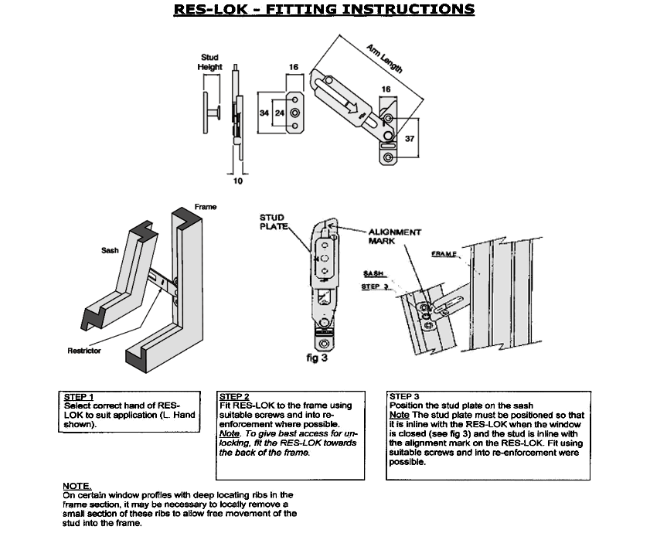 Concealed Locking Window Restrictor Kit