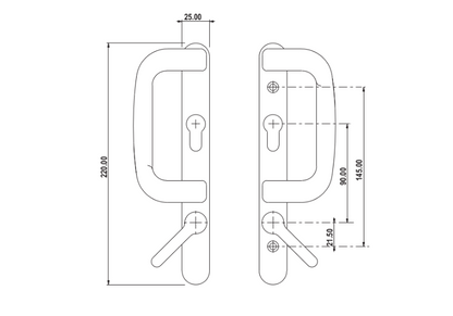Sparta Patio Door Handle Set
