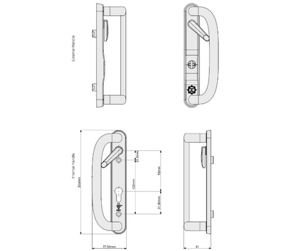 ProSecure Kitemarked 92PZ Lever/Lever Patio Handle