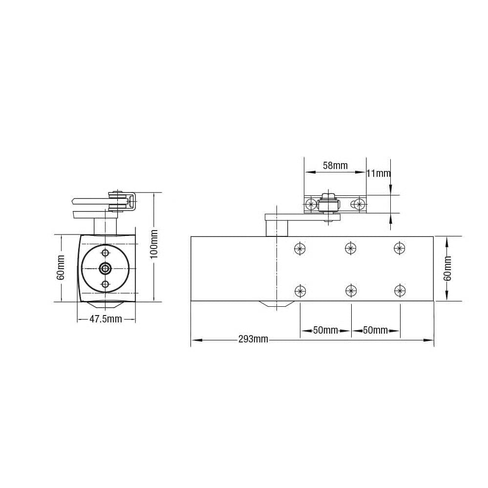 TS83 Size 3-6 Overhead Door Closer with Backcheck