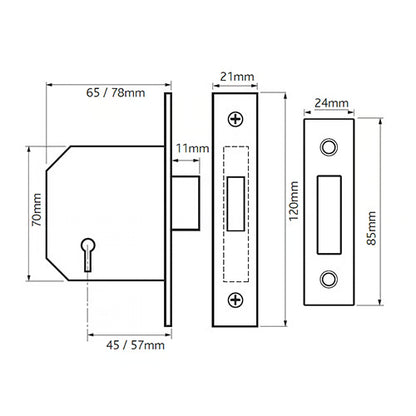 3 Lever Mortice Deadlock