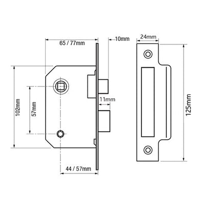 Bathroom Mortice Sashlock