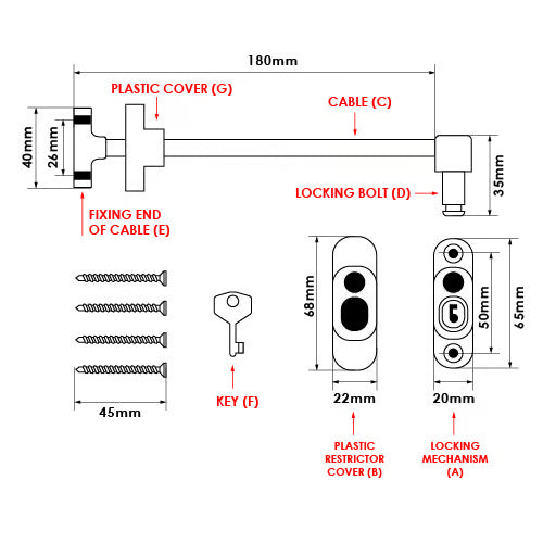 British Standard Cable Window Restrictors