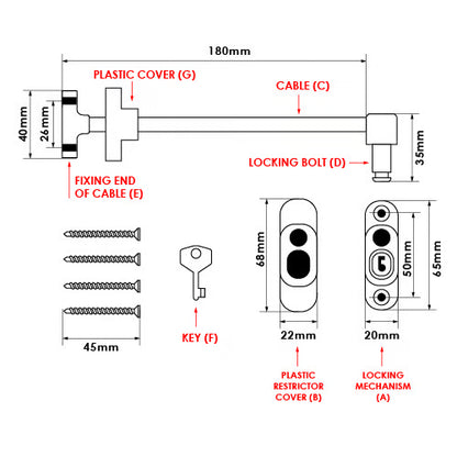 British Standard Cable Window Restrictors