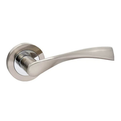 Bravo Lever Handles on Round Rose Door Furniture