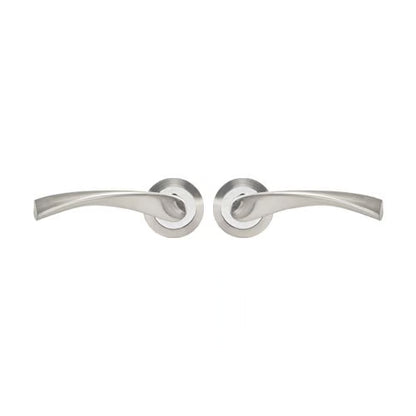 Bravo Lever Handles on Round Rose Door Furniture