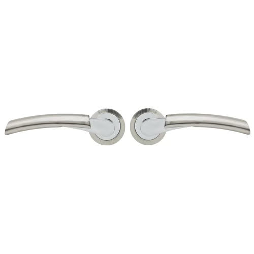 Charlie Lever Handles on Round Rose Door Furniture