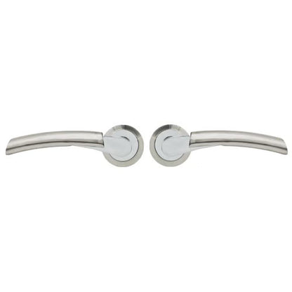Charlie Lever Handles on Round Rose Door Furniture