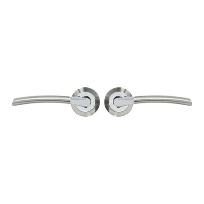 Delta Lever Handles on Round Rose Door Furniture