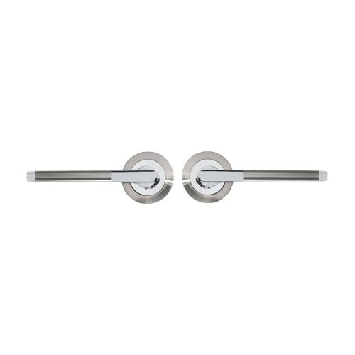 Foxtrot Lever Handle on Round Rose Door Furniture