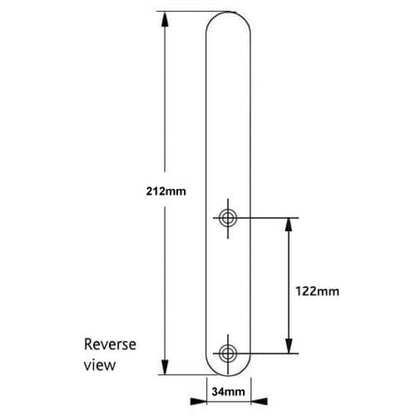 French Door External Blanking Plate 122mm Screw Centres