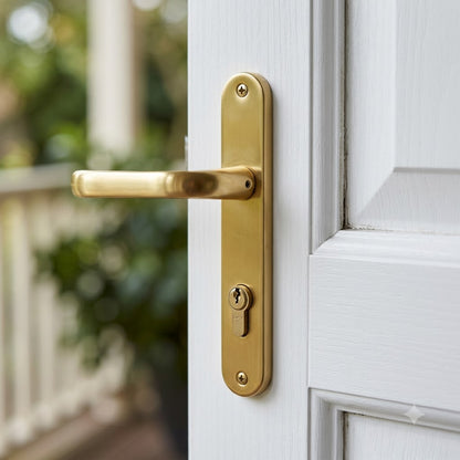 Lever UPVC Multipoint Door Handles - 92mm PZ Sprung 122mm Screw Centres - Long Backplate