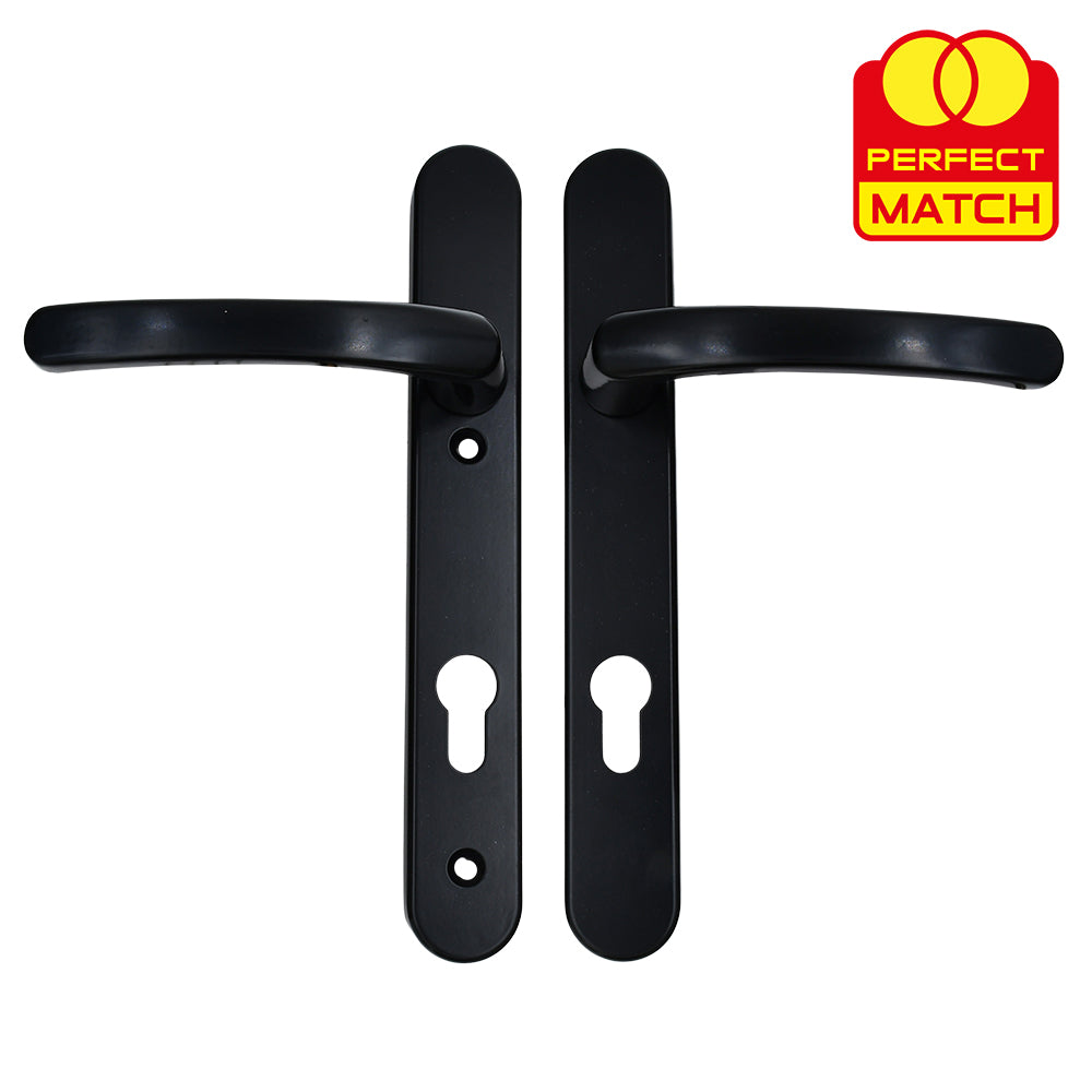 Lever UPVC Multipoint Door Handles - 92mm PZ Sprung 122mm Screw Centres - Long Backplate