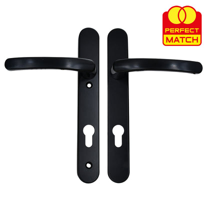 Lever UPVC Multipoint Door Handles - 92mm PZ Sprung 122mm Screw Centres - Long Backplate