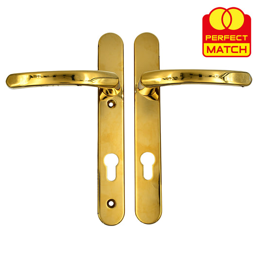 Lever UPVC Multipoint Door Handles - 92mm PZ Sprung 122mm Screw Centres - Long Backplate