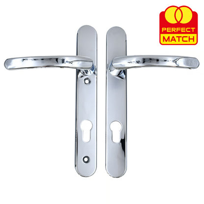 Lever UPVC Multipoint Door Handles - 92mm PZ Sprung 122mm Screw Centres - Long Backplate