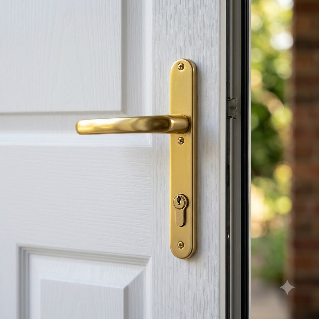 Lever UPVC Multipoint Door Handles - 92mm PZ Sprung 122mm Screw Centres - Long Backplate
