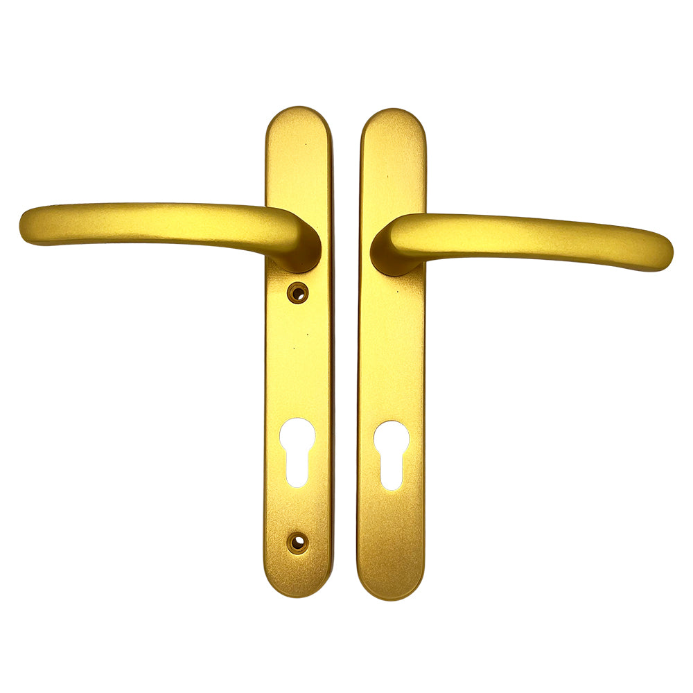 Lever UPVC Multipoint Door Handles - 92mm PZ Sprung 122mm Screw Centres - Long Backplate
