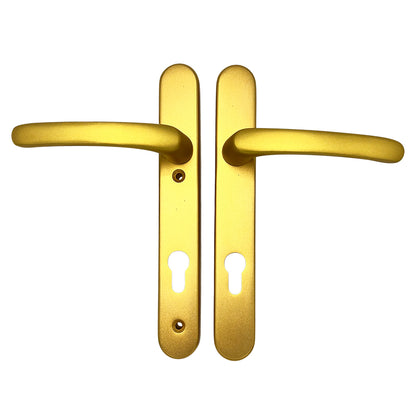 Lever UPVC Multipoint Door Handles - 92mm PZ Sprung 122mm Screw Centres - Long Backplate