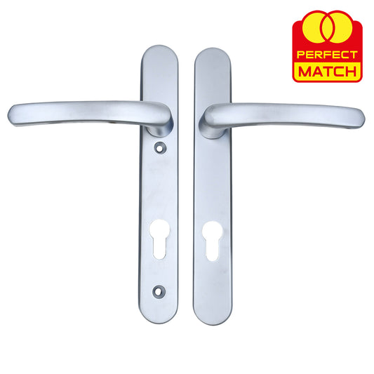 Lever UPVC Multipoint Door Handles - 92mm PZ Sprung 122mm Screw Centres - Long Backplate