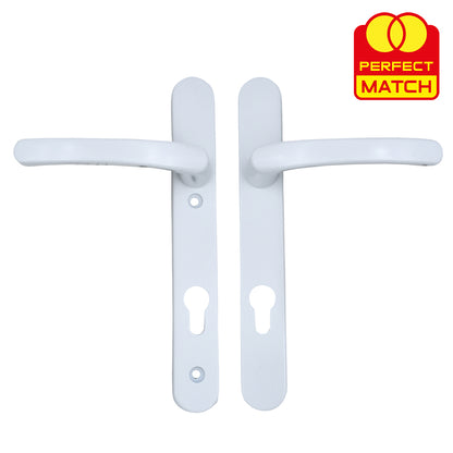 Lever UPVC Multipoint Door Handles - 92mm PZ Sprung 122mm Screw Centres - Long Backplate