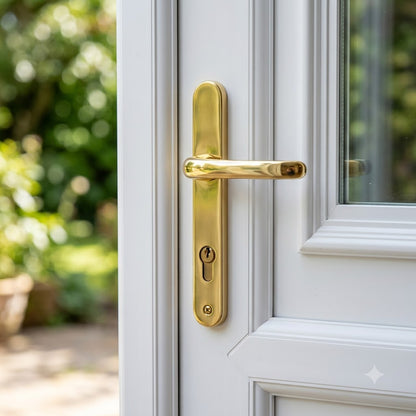 Moveable Pad UPVC Multipoint Door Handles - 92mm PZ Sprung 122mm Screw Centres