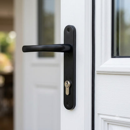 Moveable Pad UPVC Multipoint Door Handles - 92mm PZ Sprung 122mm Screw Centres