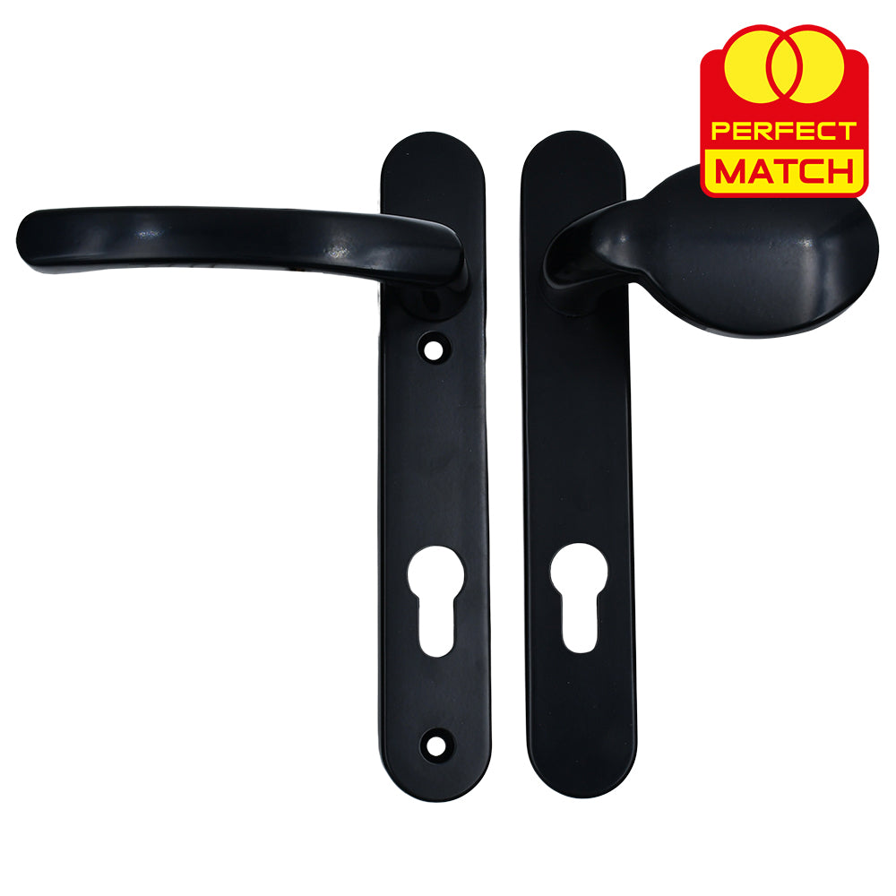 Moveable Pad UPVC Multipoint Door Handles - 92mm PZ Sprung 122mm Screw Centres