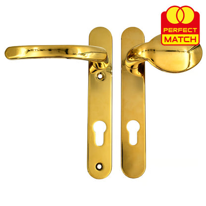Moveable Pad UPVC Multipoint Door Handles - 92mm PZ Sprung 122mm Screw Centres