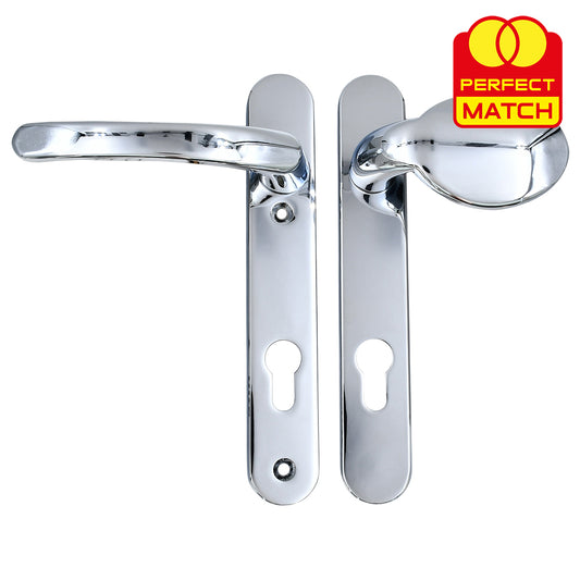 Moveable Pad UPVC Multipoint Door Handles - 92mm PZ Sprung 122mm Screw Centres