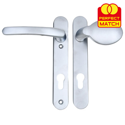 Moveable Pad UPVC Multipoint Door Handles - 92mm PZ Sprung 122mm Screw Centres