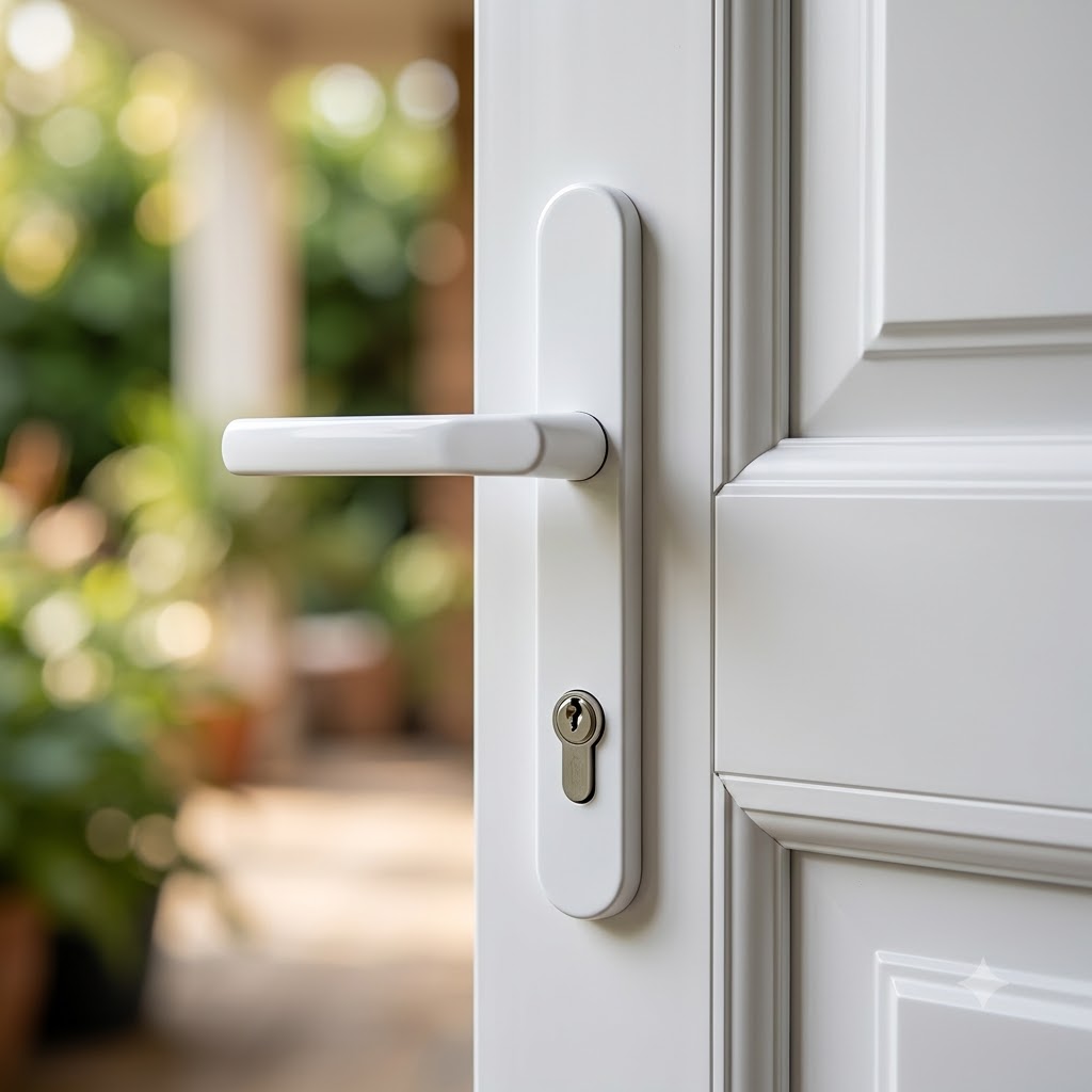Moveable Pad UPVC Multipoint Door Handles - 92mm PZ Sprung 122mm Screw Centres