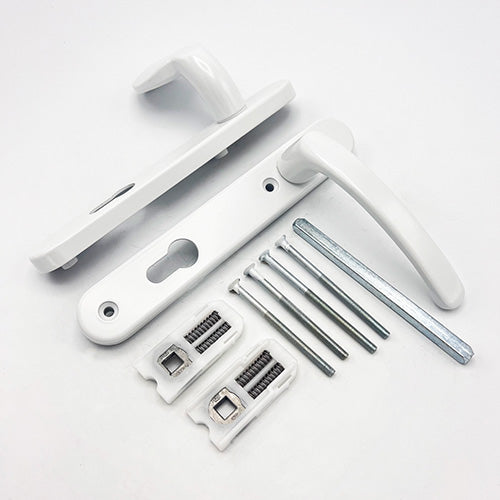 Moveable Pad UPVC Multipoint Door Handles - 92mm PZ Sprung 122mm Screw Centres