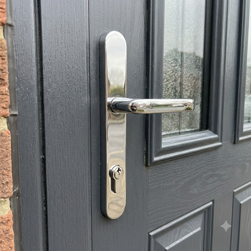 Lever UPVC Multipoint Door Handles - 92mm PZ Sprung 210mm Screw Centres