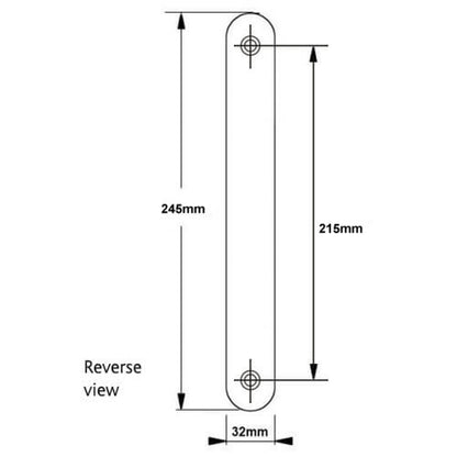 French Door External Blanking Plate 215mm Screw Centres