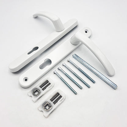 Lever UPVC Multipoint Door Handles - 92mm PZ - Sprung - 203mm Screw Centres - 232mm Backplate