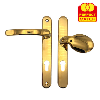 Moveable Pad Offset UPVC Multipoint Door Handles - 92/70mm PZ - Sprung - 203mm Screw Centres