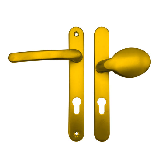 Moveable Pad Offset UPVC Multipoint Door Handles - 92/70mm PZ - Sprung - 203mm Screw Centres