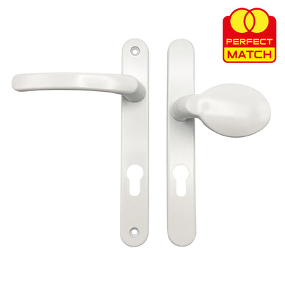 Moveable Pad Offset UPVC Multipoint Door Handles - 92/70mm PZ - Sprung - 203mm Screw Centres