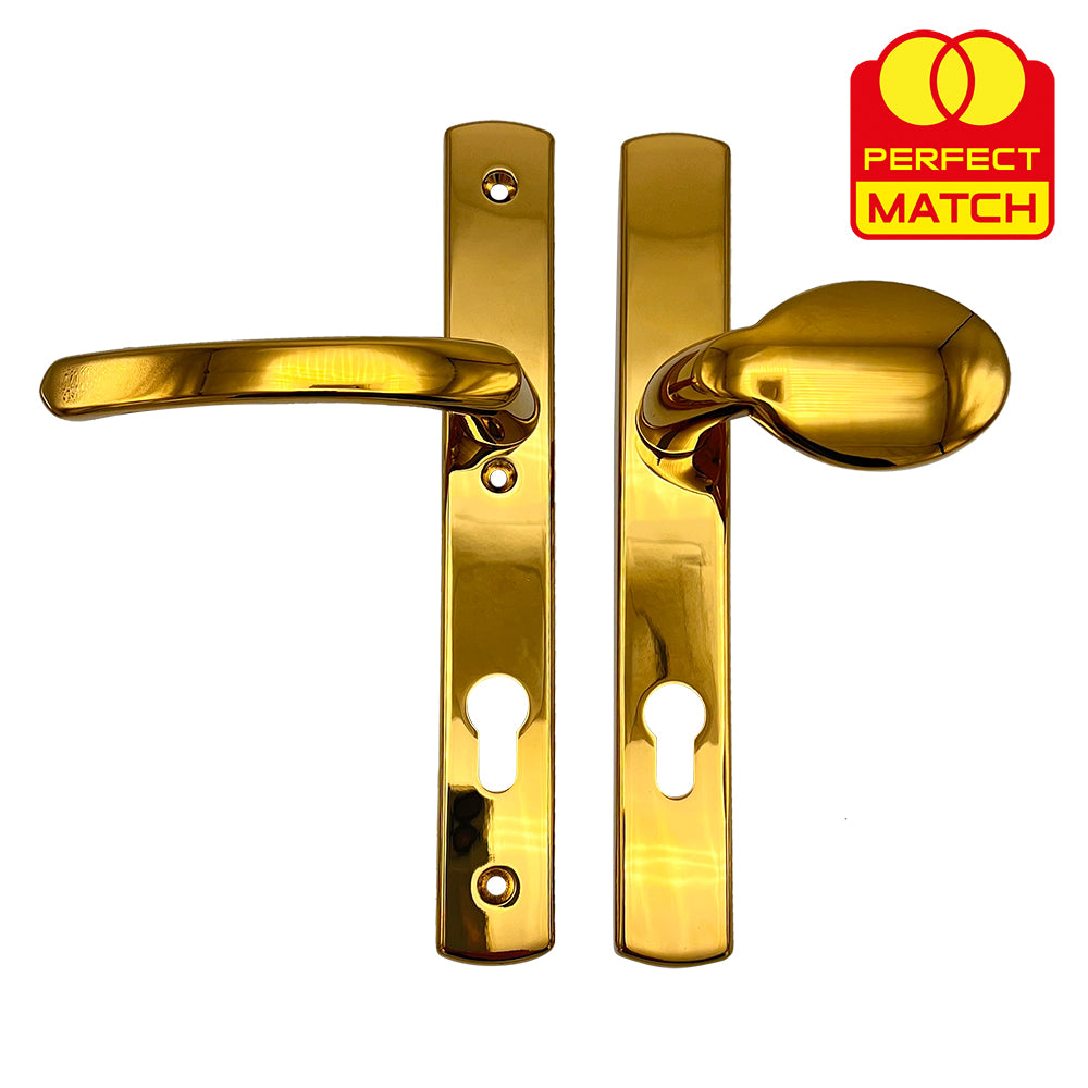 oveable Pad UPVC Multipoint Door Handles - 92mm PZ - Sprung - 215mm Screw Centres - 3x Fixings